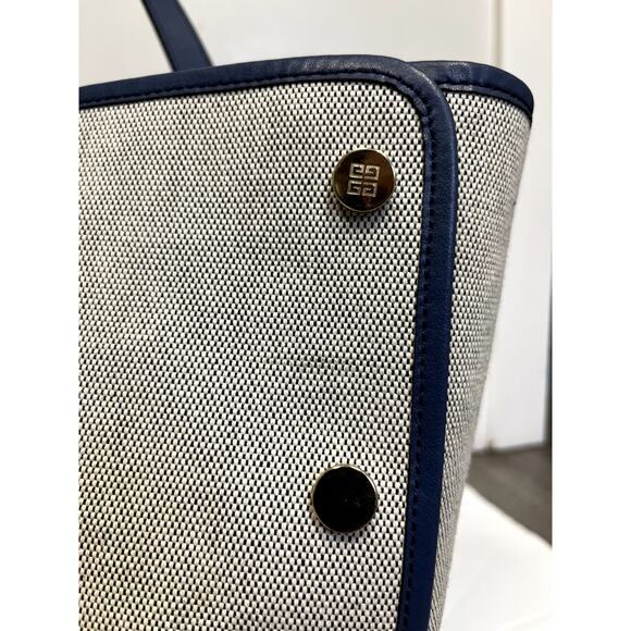 GIVENCHY PARIS Gray Blue Ombre Canvas Logo Bond Tote Shopper Shoulder Bag - Picture 11 of 13
